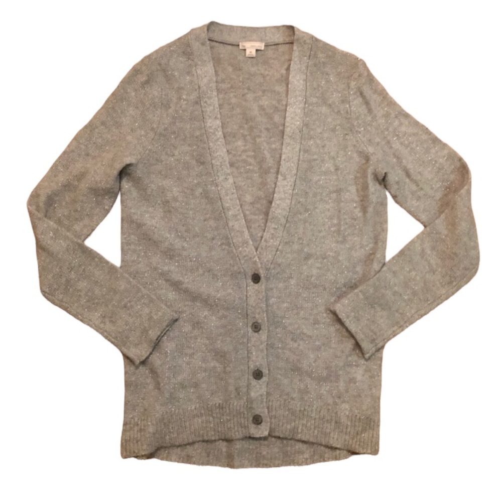 GAP Gray cardigan with metallic silver threading, XS